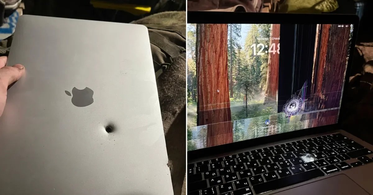 صورة مميزة: يوقف جهاز Soldier M1 MacBook Air شظايا قذيفة مدفعية، لكنه لا يزال يعمل