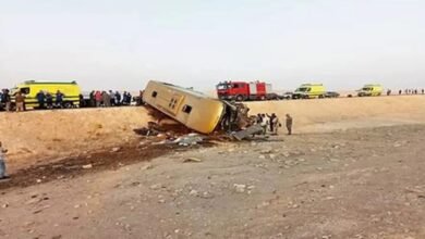 21 قتيلاً في حادث حافلة على طريق دهب–نويبع بجنوب سيناء