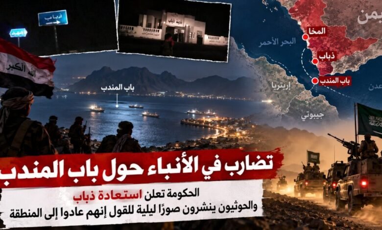 تضارب الأنباء في ذباب وباب المندب.. الحكومة تعلن تقدمًا والحوثيون ينفون